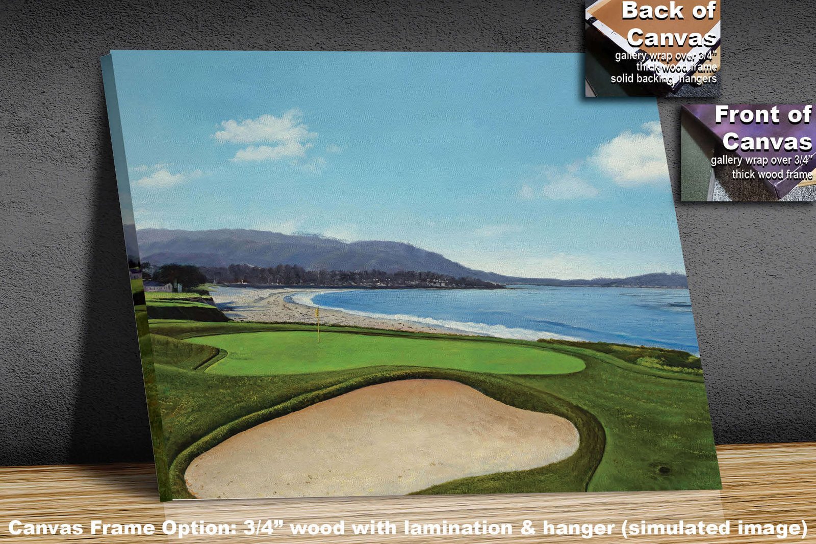 9th Hole 9 Golf Club Course Pebble Beach Golf Links ATT Pro Am PGA Tournament Oil Painting Wall Art Print PblBch9RiOil10 2