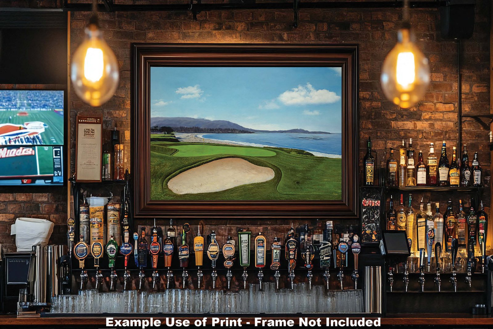 9th Hole 9 Golf Club Course Pebble Beach Golf Links ATT Pro Am PGA Tournament Oil Painting Wall Art Print PblBch9RiOil10 20