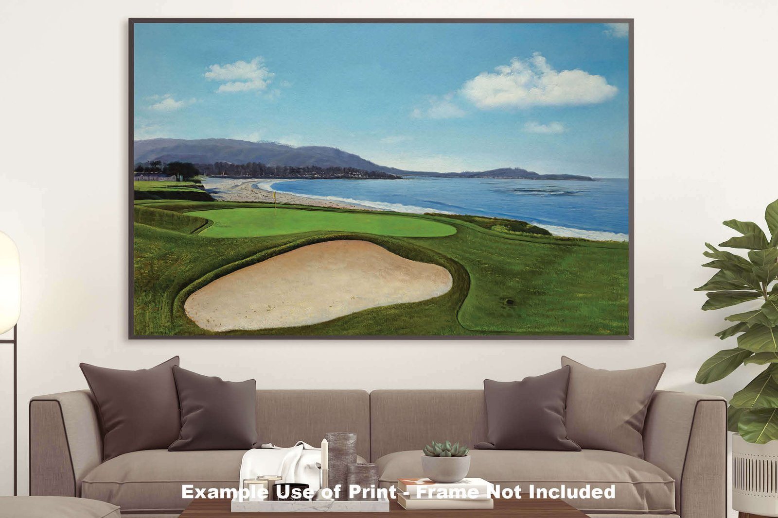 9th Hole 9 Golf Club Course Pebble Beach Golf Links ATT Pro Am PGA Tournament Oil Painting Wall Art Print PblBch9RiOil10 21