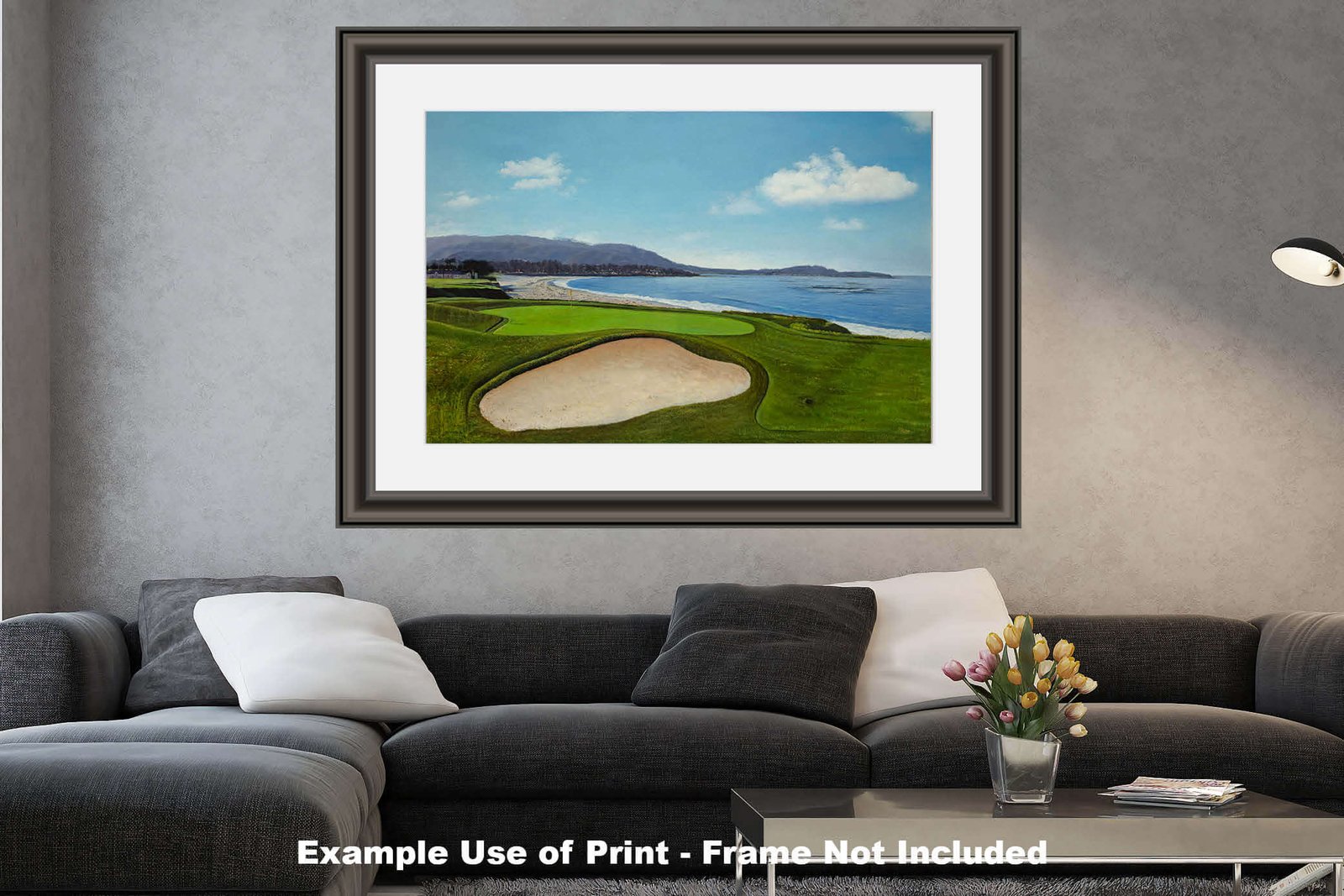 9th Hole 9 Golf Club Course Pebble Beach Golf Links ATT Pro Am PGA Tournament Oil Painting Wall Art Print PblBch9RiOil10 26