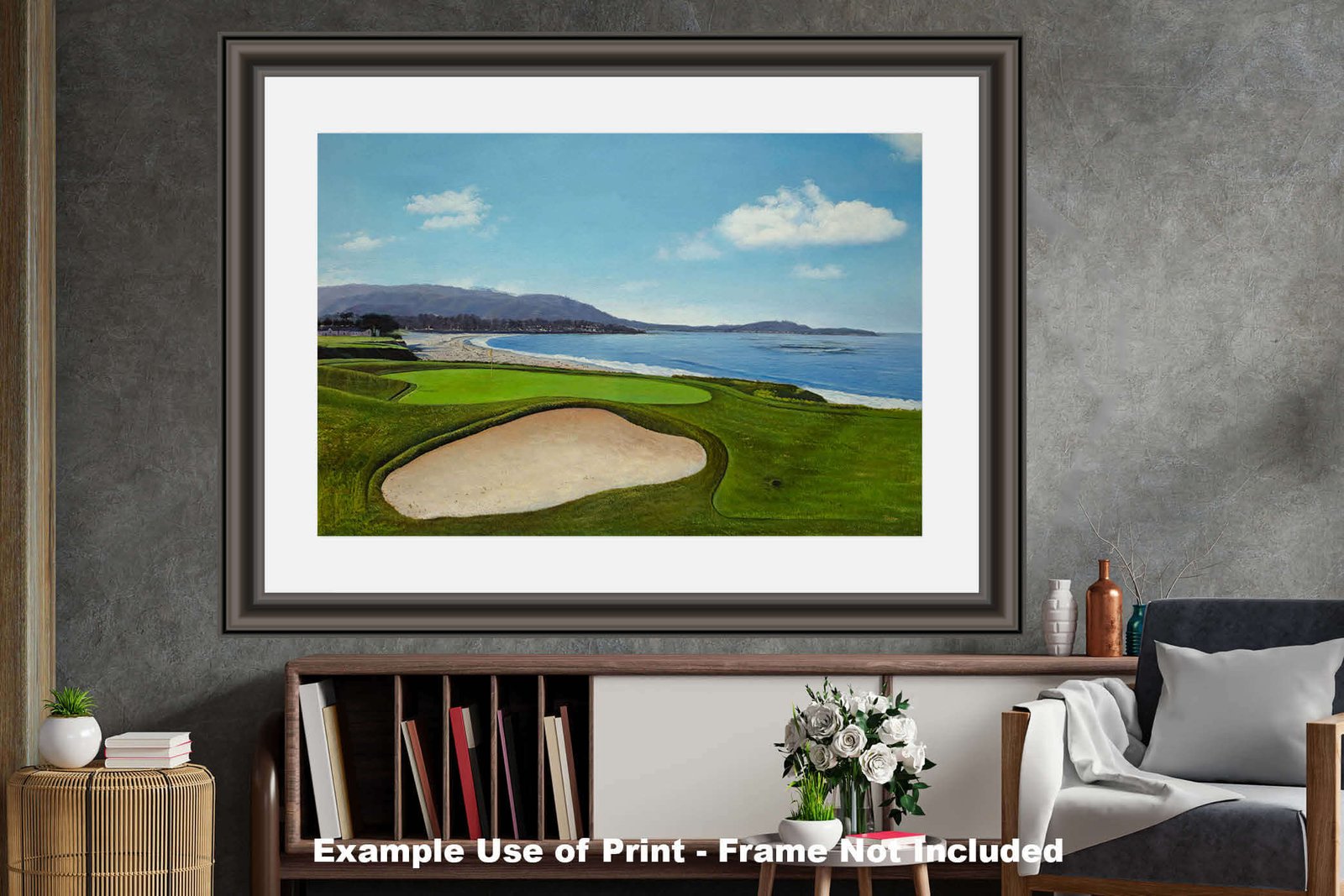 9th Hole 9 Golf Club Course Pebble Beach Golf Links ATT Pro Am PGA Tournament Oil Painting Wall Art Print PblBch9RiOil10 27
