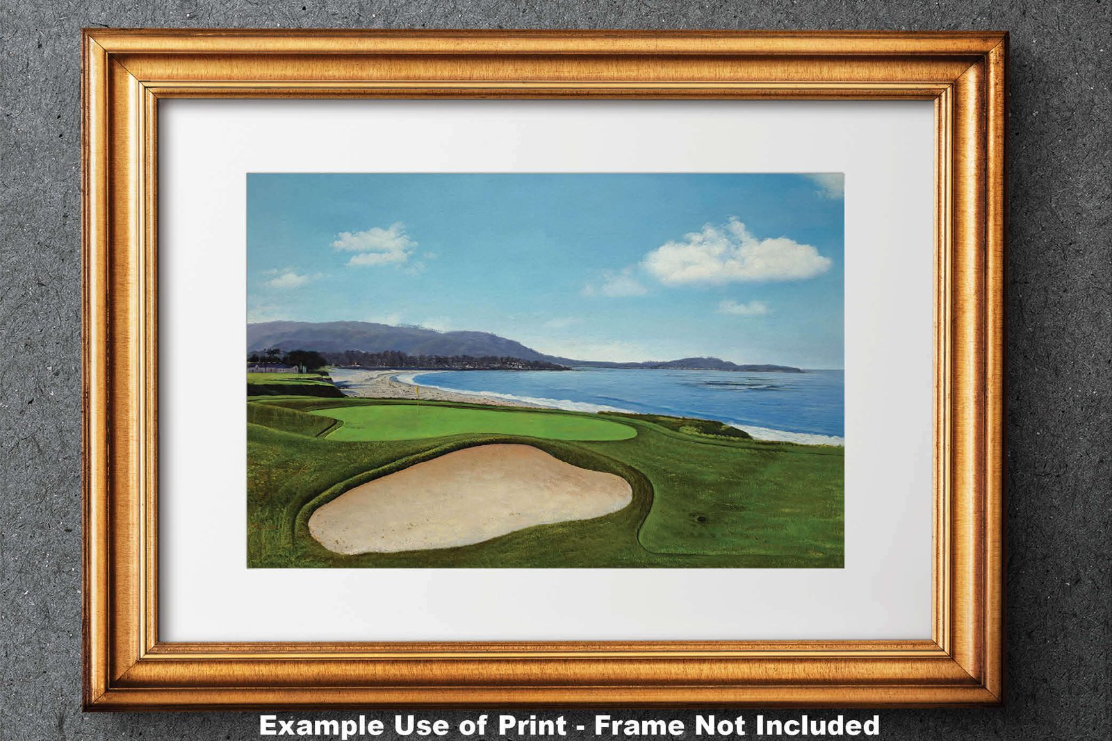 9th Hole 9 Golf Club Course Pebble Beach Golf Links ATT Pro Am PGA Tournament Oil Painting Wall Art Print PblBch9RiOil10 28