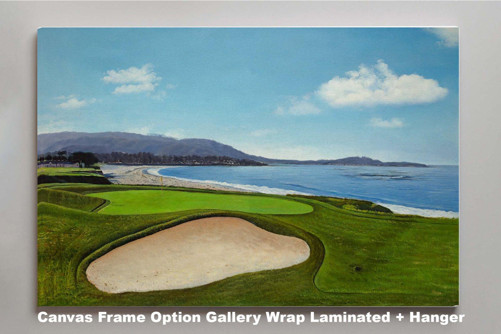 9th Hole 9 Golf Club Course Pebble Beach Golf Links ATT Pro Am PGA Tournament Oil Painting Wall Art Print PblBch9RiOil10 3