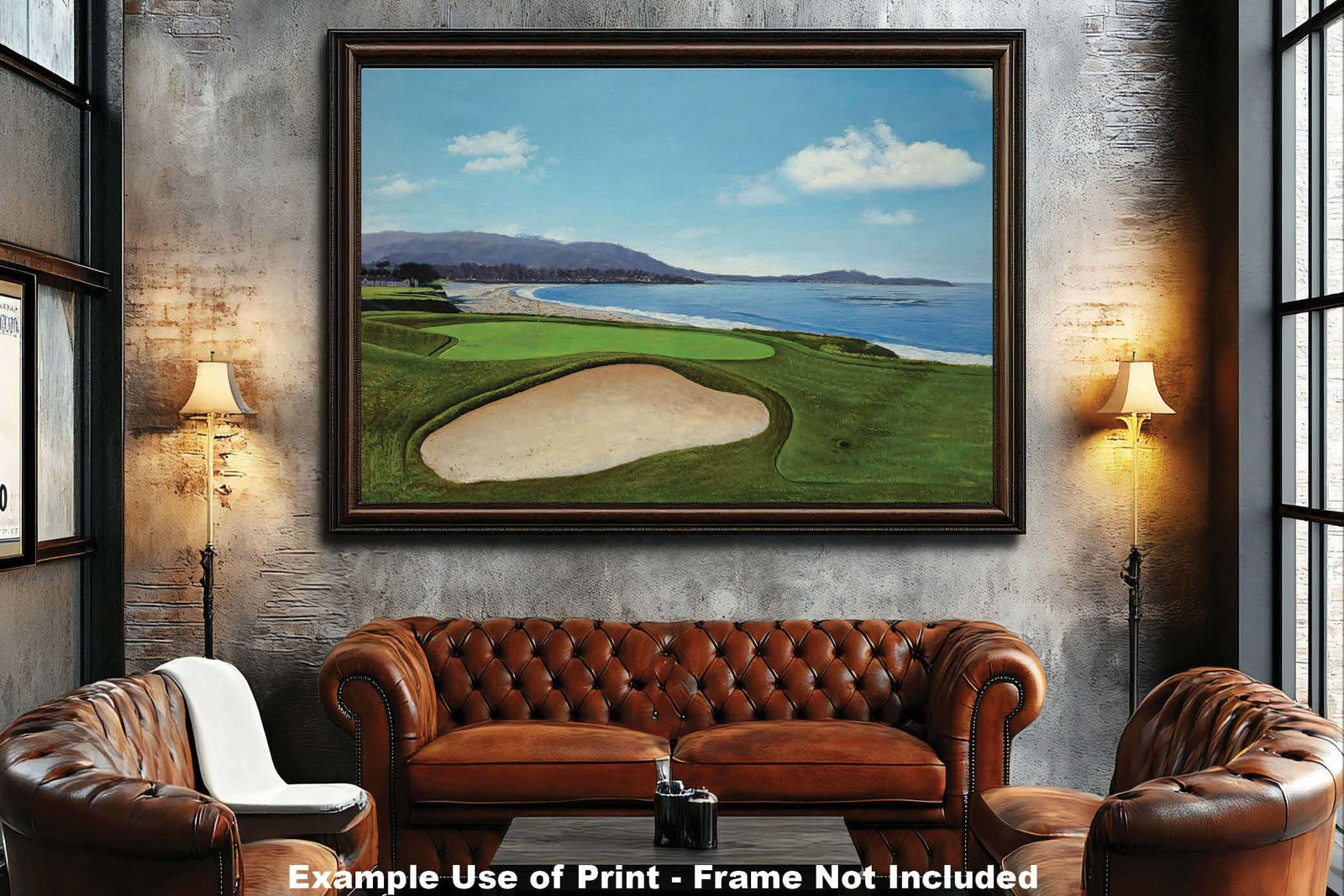 9th Hole 9 Golf Club Course Pebble Beach Golf Links ATT Pro Am PGA Tournament Oil Painting Wall Art Print PblBch9RiOil10 5