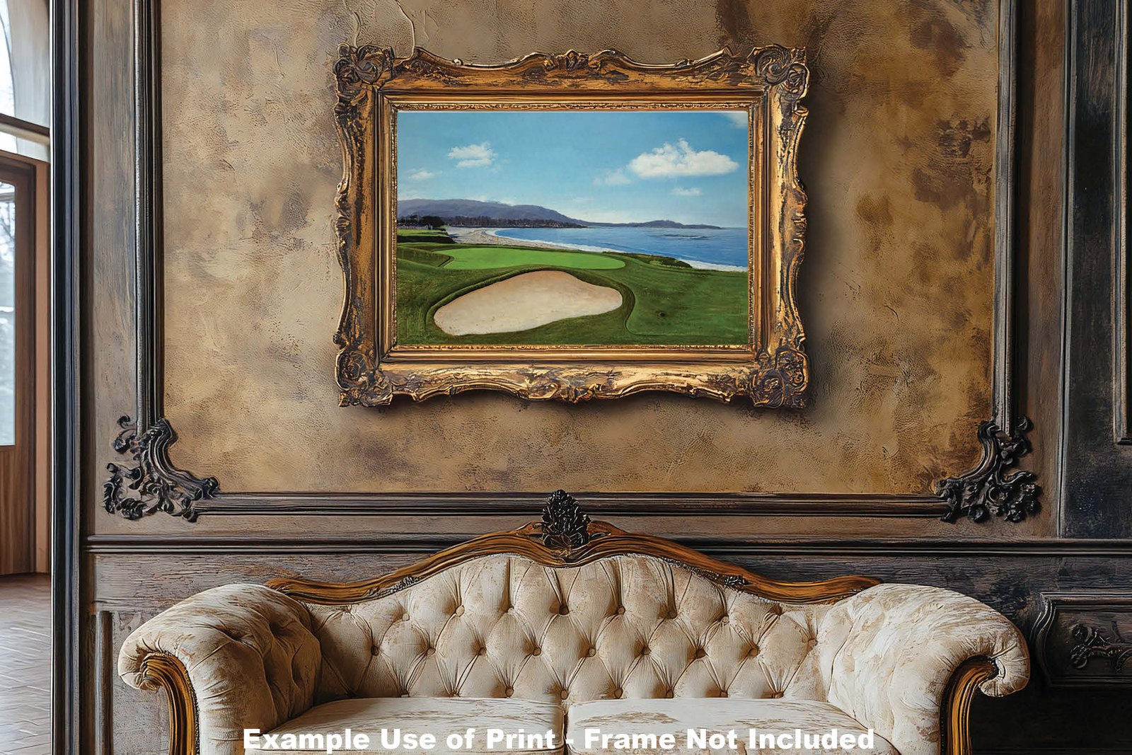 9th Hole 9 Golf Club Course Pebble Beach Golf Links ATT Pro Am PGA Tournament Oil Painting Wall Art Print PblBch9RiOil10 7
