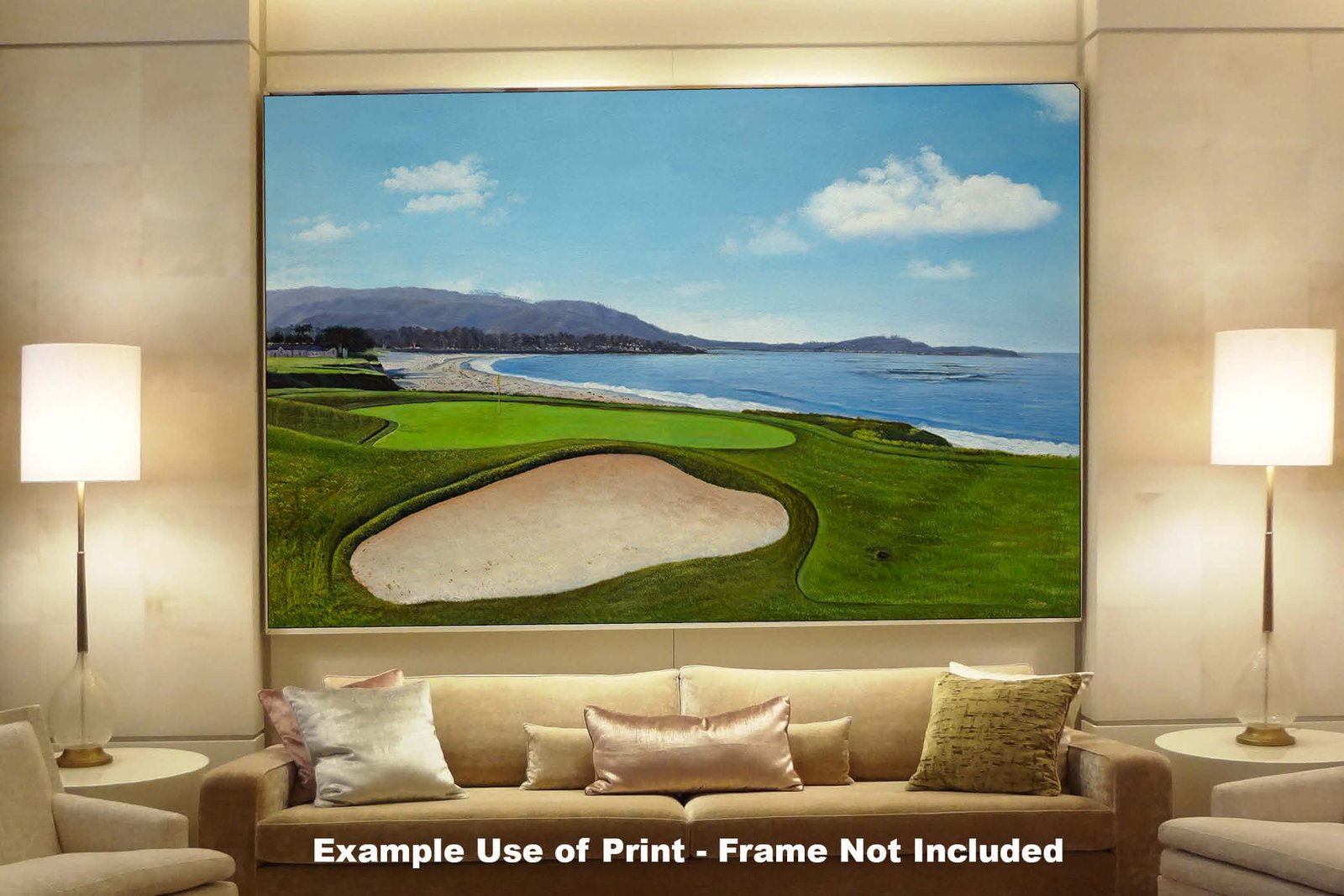 9th Hole 9 Golf Club Course Pebble Beach Golf Links ATT Pro Am PGA Tournament Oil Painting Wall Art Print PblBch9RiOil10 8
