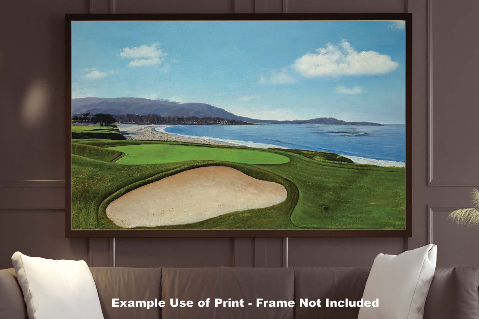 9th Hole 9 Golf Club Course Pebble Beach Golf Links ATT Pro Am PGA Tournament Oil Painting Wall Art Print PblBch9RiOil10 9