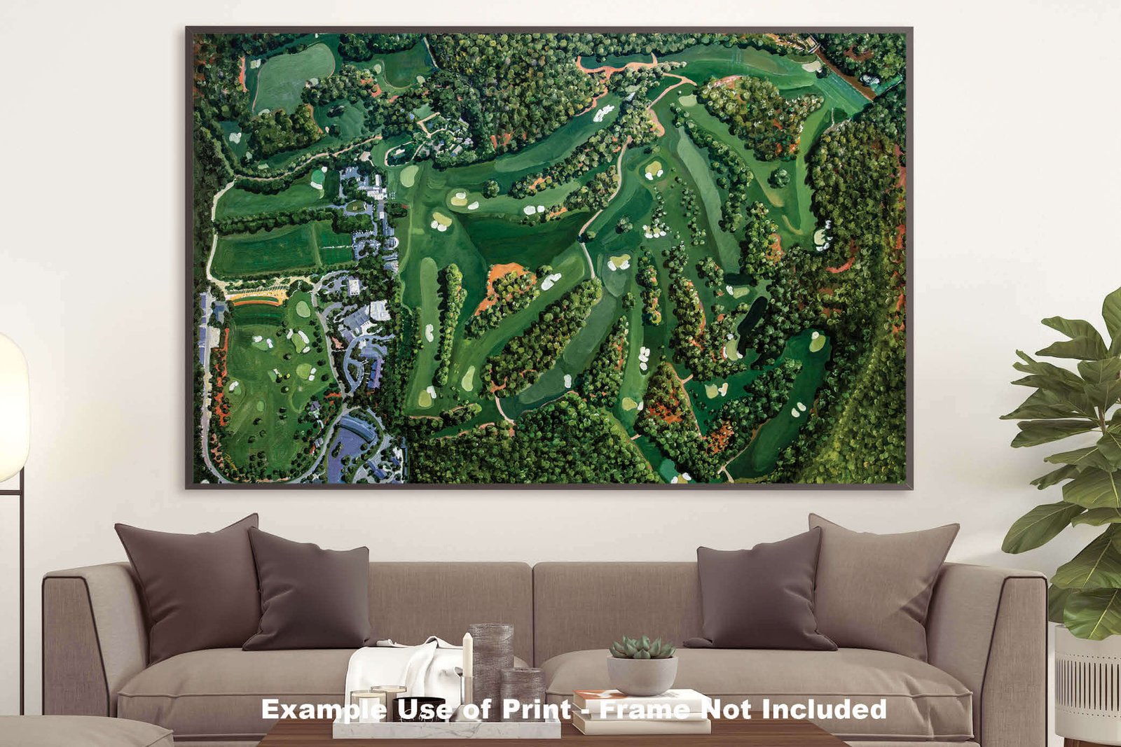 Augusta National Amen Corner White Dogwood Golden Bell Azalea Golf Course all 18 Holes artwork poster Aerial View painting print pic ANGCairRiOil1 RichimageArt.com 21