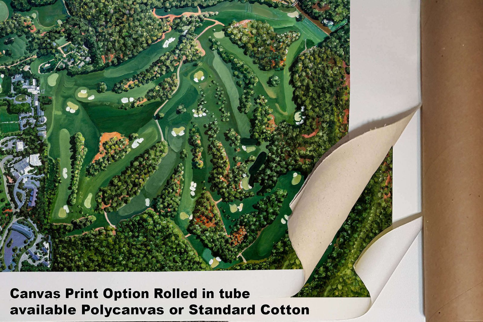 Augusta National Amen Corner White Dogwood Golden Bell Azalea Golf Course all 18 Holes artwork poster Aerial View painting print pic ANGCairRiOil1 RichimageArt.com 4