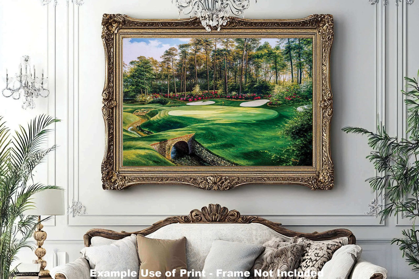 Augusta National Azalea poster Azalea Masters Amen Corner painting print pic artwork PGA Golf Club Course Hole 13 ANGC13RiOil01 RichimageArt.com 12