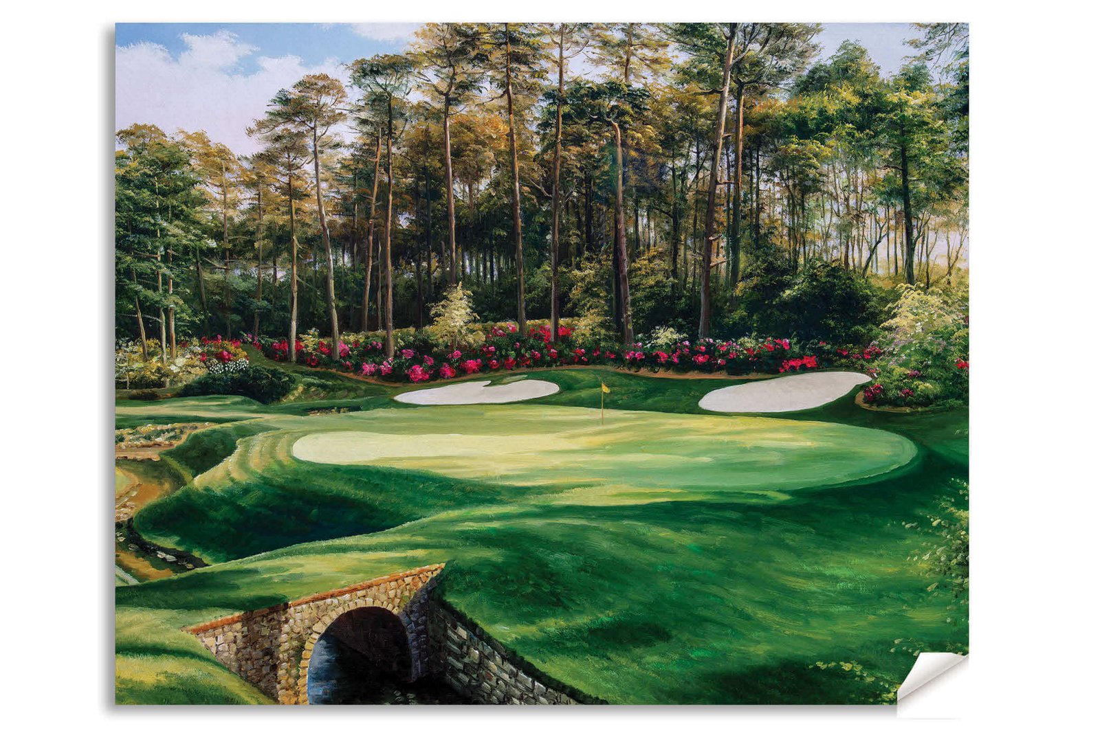 Augusta National Azalea poster Azalea Masters Amen Corner painting print pic artwork PGA Golf Club Course Hole 13 ANGC13RiOil01 RichimageArt.com 13