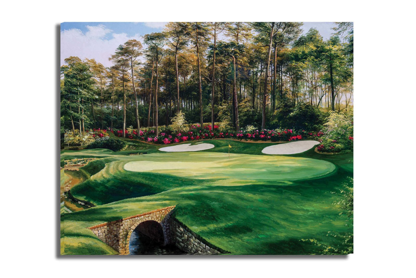 Augusta National Azalea poster Azalea Masters Amen Corner painting print pic artwork PGA Golf Club Course Hole 13 ANGC13RiOil01 RichimageArt.com 16