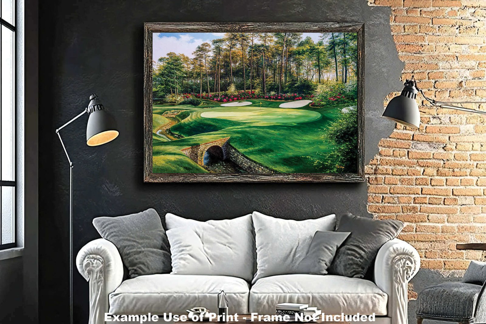 Augusta National Azalea poster Azalea Masters Amen Corner painting print pic artwork PGA Golf Club Course Hole 13 ANGC13RiOil01 RichimageArt.com 18