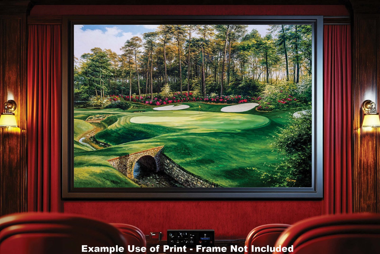 Augusta National Azalea poster Azalea Masters Amen Corner painting print pic artwork PGA Golf Club Course Hole 13 ANGC13RiOil01 RichimageArt.com 19