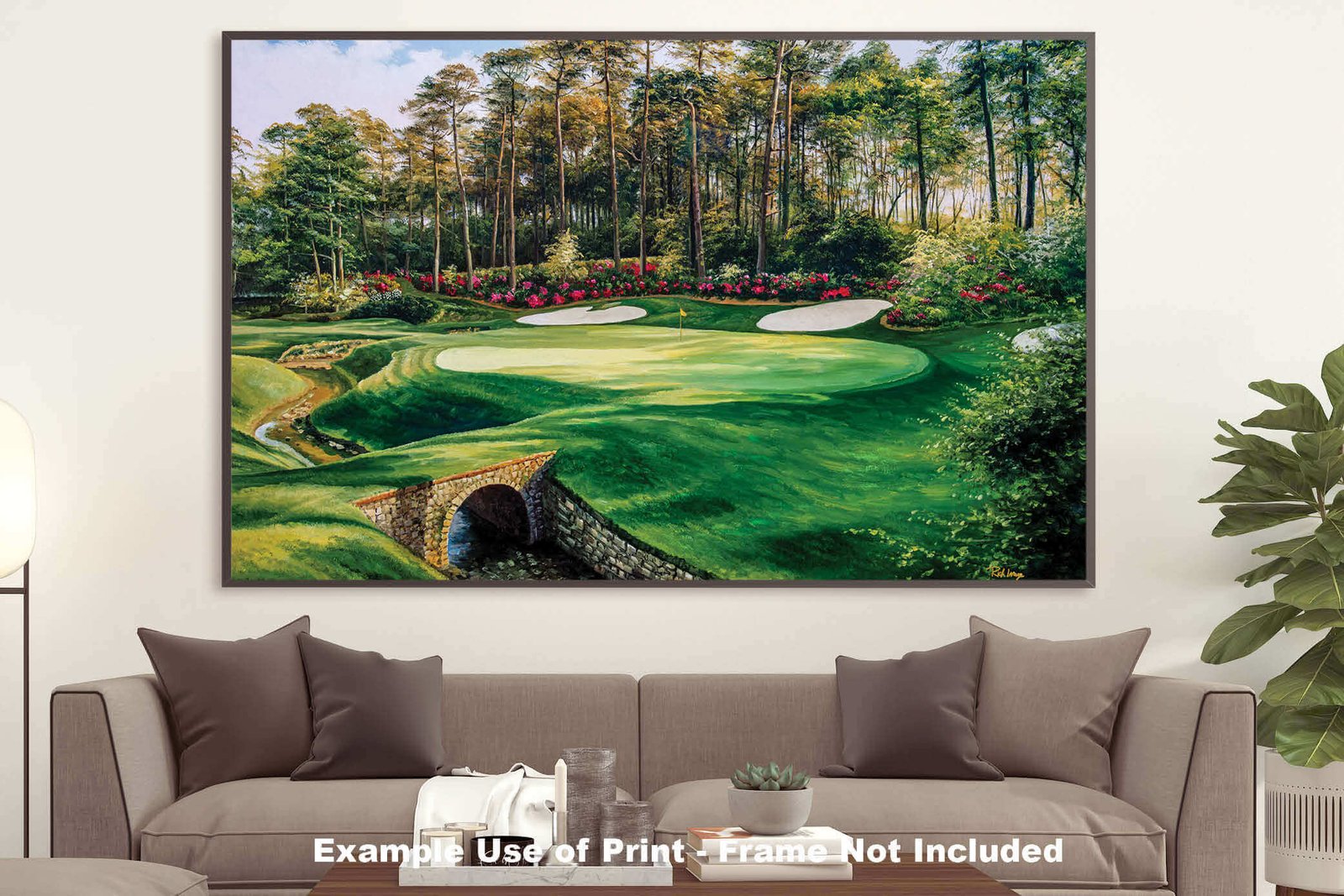 Augusta National Azalea poster Azalea Masters Amen Corner painting print pic artwork PGA Golf Club Course Hole 13 ANGC13RiOil01 RichimageArt.com 21