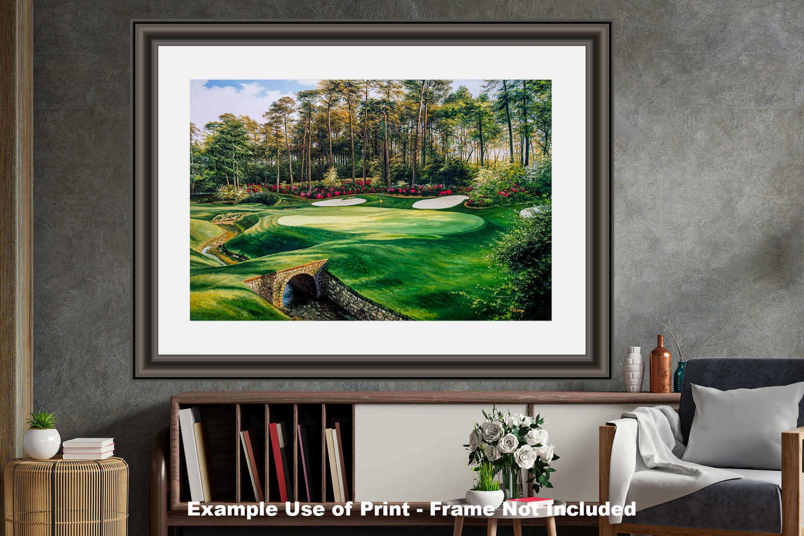 Augusta National Azalea poster Azalea Masters Amen Corner painting print pic artwork PGA Golf Club Course Hole 13 ANGC13RiOil01 RichimageArt.com 27