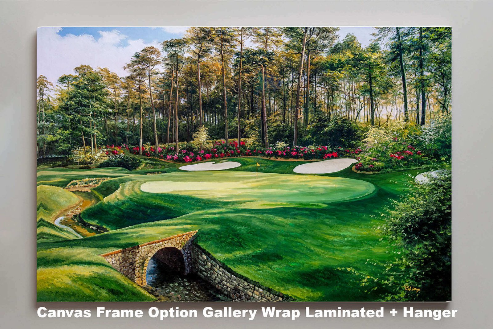 Augusta National Azalea poster Azalea Masters Amen Corner painting print pic artwork PGA Golf Club Course Hole 13 ANGC13RiOil01 RichimageArt.com 3