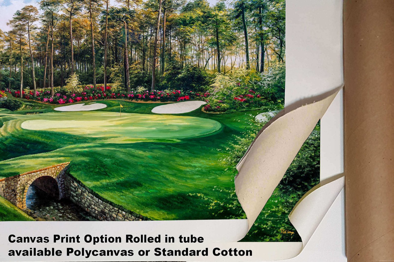 Augusta National Azalea poster Azalea Masters Amen Corner painting print pic artwork PGA Golf Club Course Hole 13 ANGC13RiOil01 RichimageArt.com 4