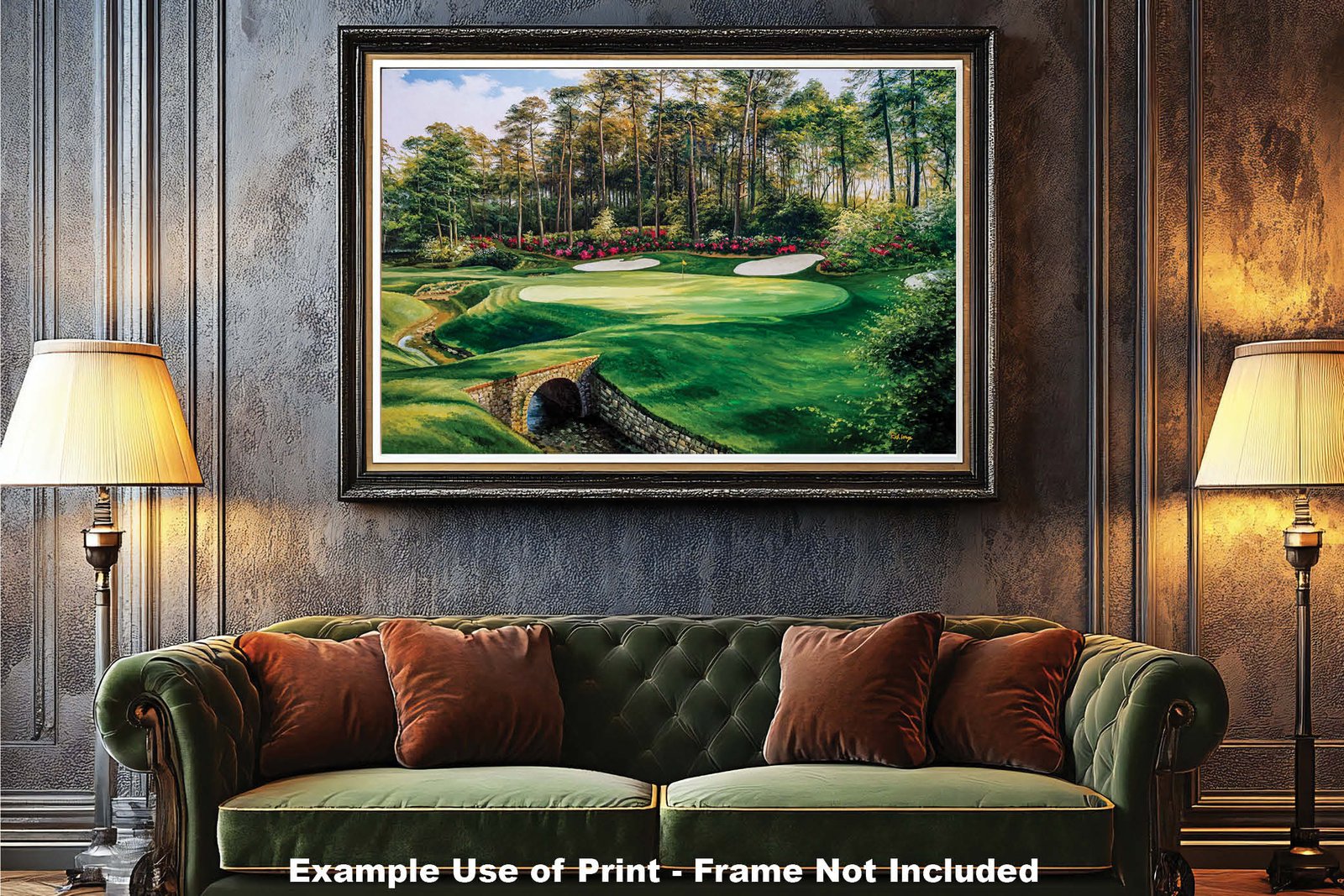 Augusta National Azalea poster Azalea Masters Amen Corner painting print pic artwork PGA Golf Club Course Hole 13 ANGC13RiOil01 RichimageArt.com 6