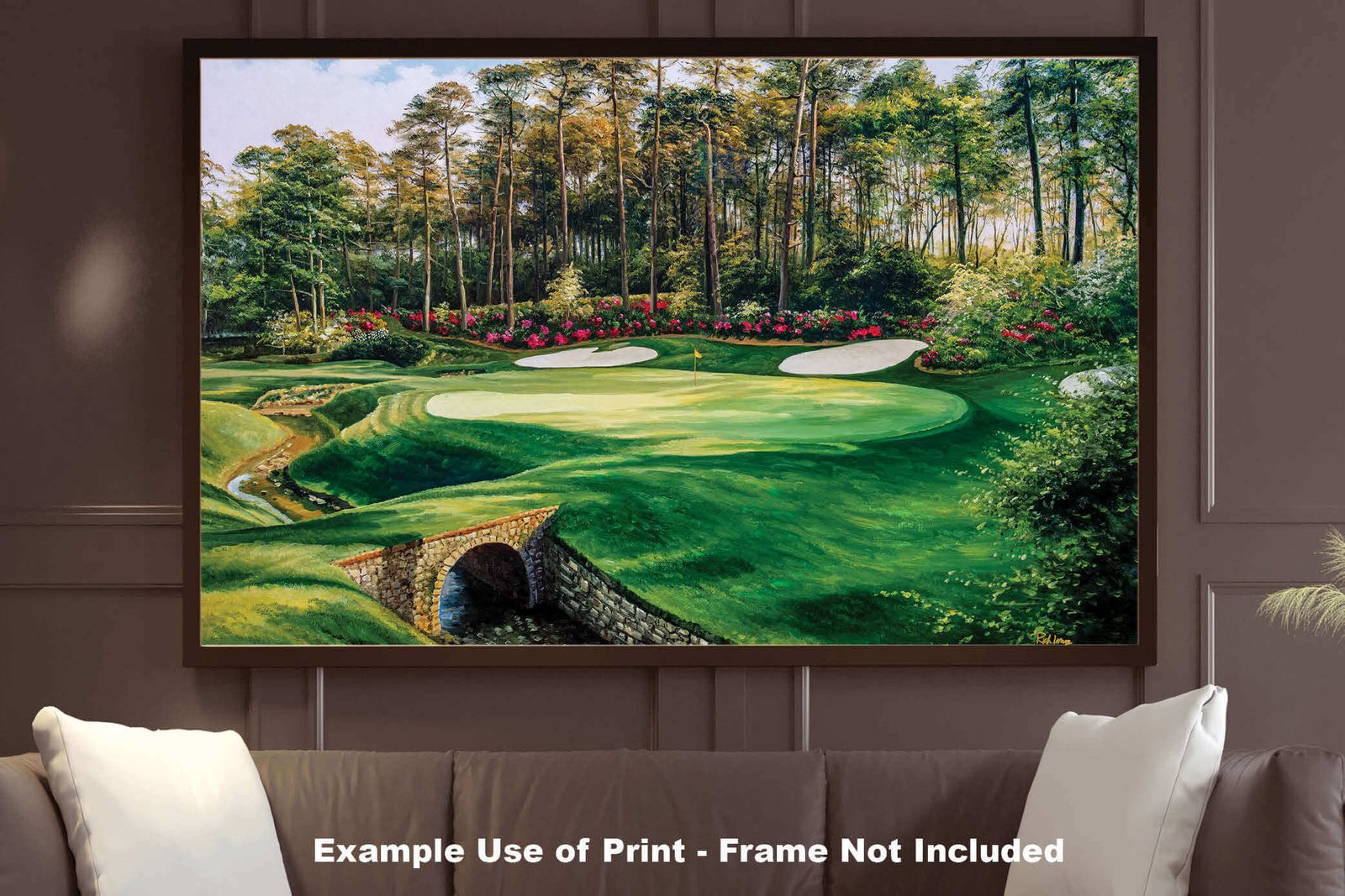 Augusta National Azalea poster Azalea Masters Amen Corner painting print pic artwork PGA Golf Club Course Hole 13 ANGC13RiOil01 RichimageArt.com 9