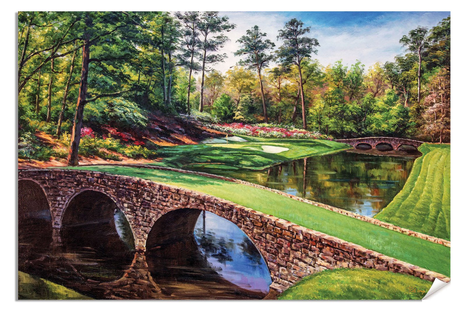Augusta National Golden Bell poster Golden Bell Masters painting print pic artwork PGA Golf Club Course Hole 12 ANGC12RiOil01 RichimageArt.com