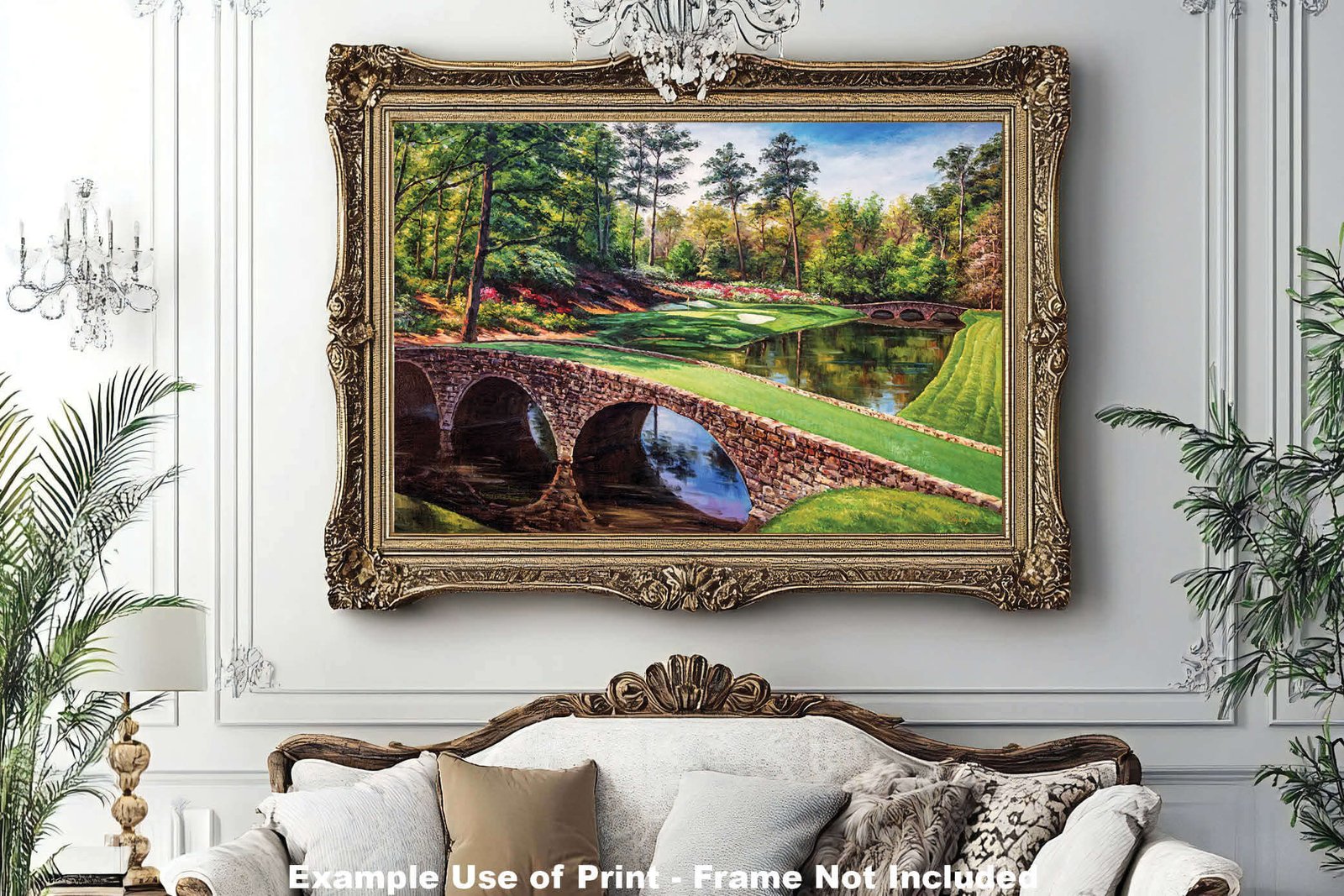 Augusta National Golden Bell poster Golden Bell Masters painting print pic artwork PGA Golf Club Course Hole 12 ANGC12RiOil01 RichimageArt.com 12