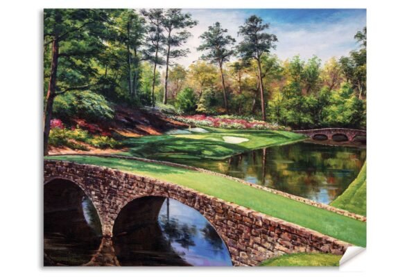 Augusta National Golden Bell poster Golden Bell Masters painting print pic artwork PGA Golf Club Course Hole 12 ANGC12RiOil01 RichimageArt.com 13