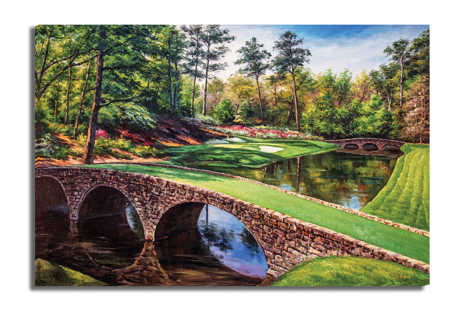 Augusta National Golden Bell poster Golden Bell Masters painting print pic artwork PGA Golf Club Course Hole 12 ANGC12RiOil01 RichimageArt.com 15
