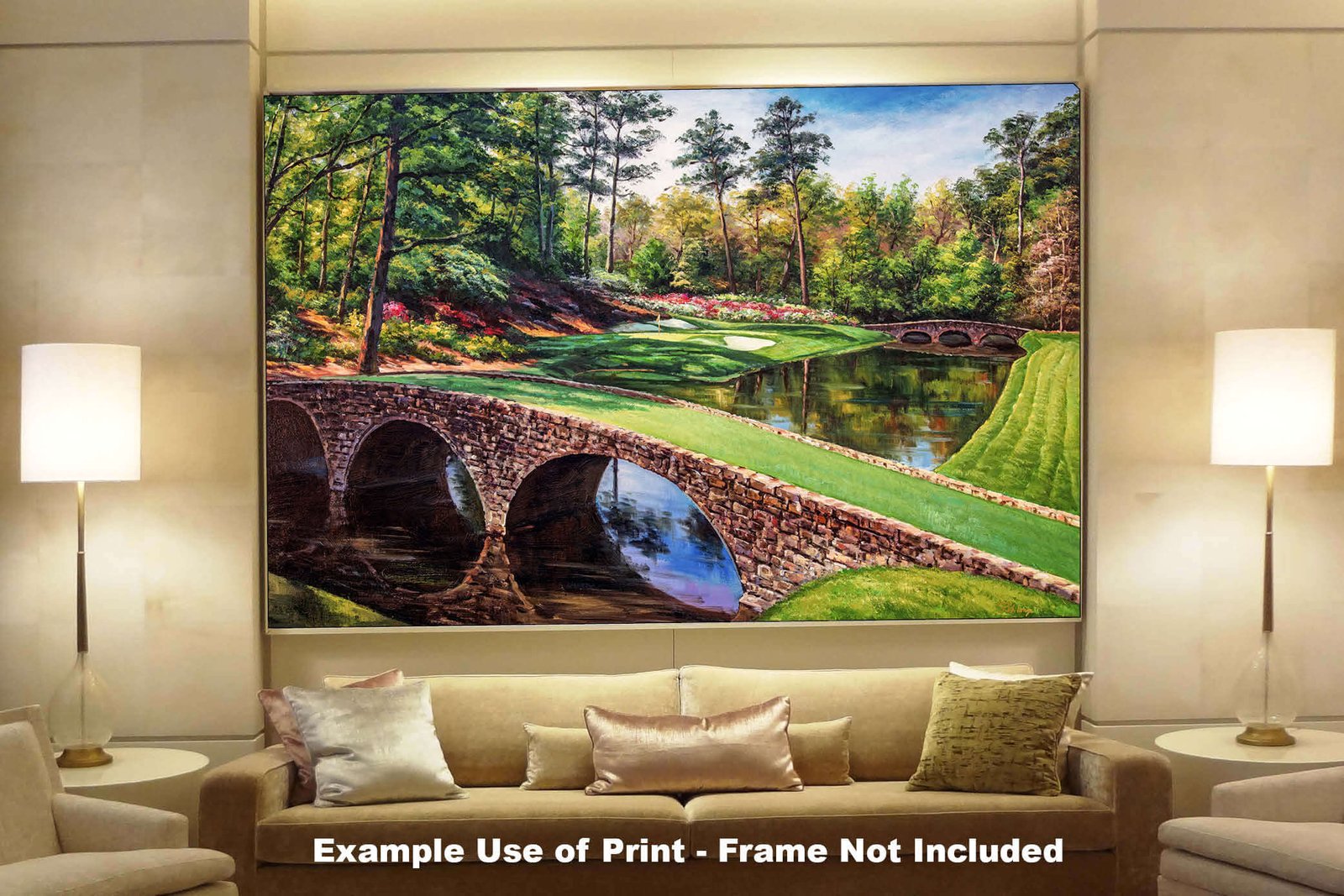 Augusta National Golden Bell poster Golden Bell Masters painting print pic artwork PGA Golf Club Course Hole 12 ANGC12RiOil01 RichimageArt.com 8