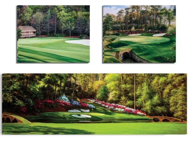 Augusta National Golf Club Amen Corner poster Amen Corner Azalea Hole 13 painting print Masters artwork Golf Pan8 Golden Bell Hole 12 8ANGC1pan5x4s