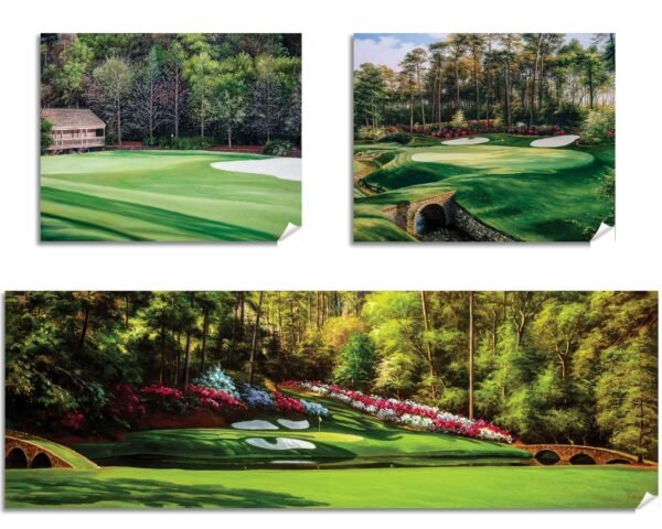 Augusta National Golf Club Amen Corner poster Amen Corner Azalea Hole 13 painting print Masters artwork Golf Pan8 Golden Bell Hole 12 8ANGC1pan5x4s 10