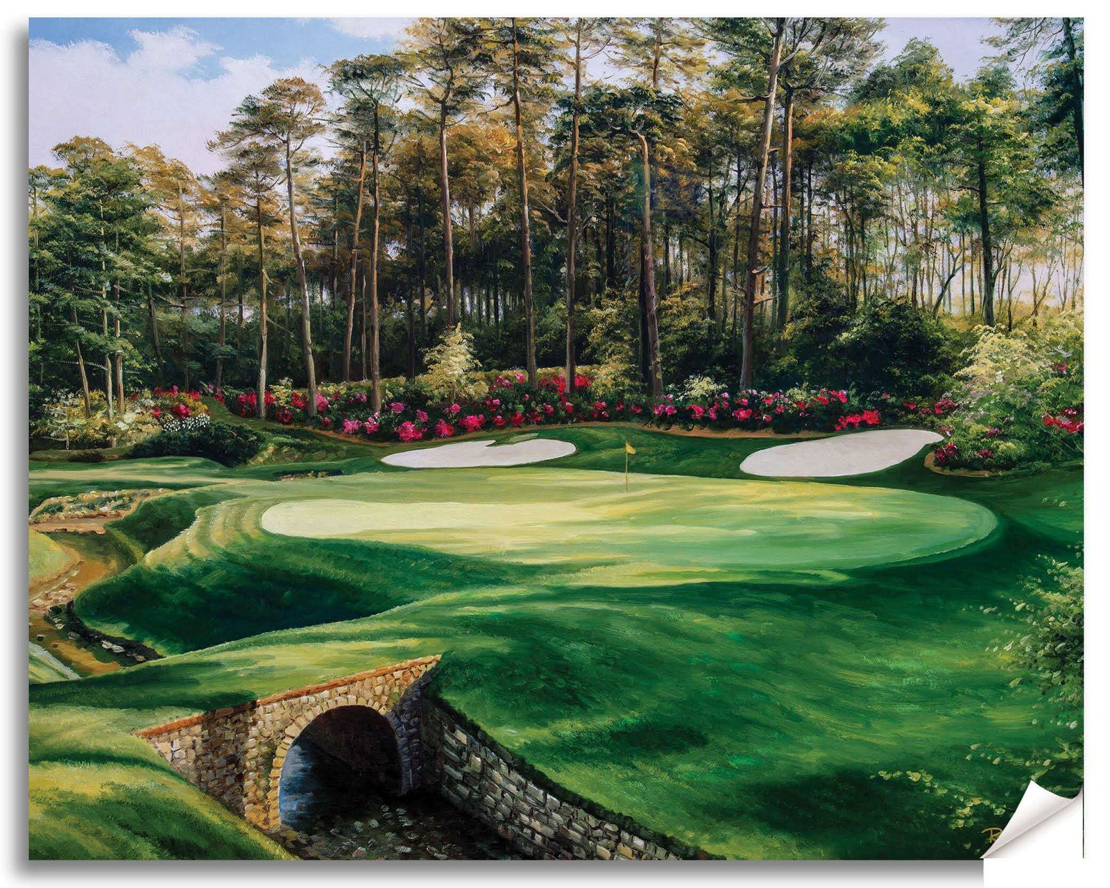 Augusta National Golf Club Amen Corner poster Amen Corner Azalea Hole 13 painting print Masters artwork Golf Pan8 Golden Bell Hole 12 8ANGC1pan5x4s 13