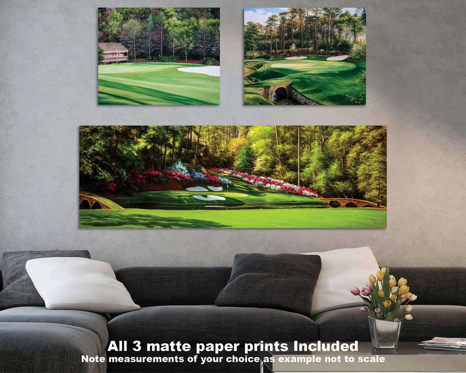 Augusta National Golf Club Amen Corner poster Amen Corner Azalea Hole 13 painting print Masters artwork Golf Pan8 Golden Bell Hole 12 8ANGC1pan5x4s 14