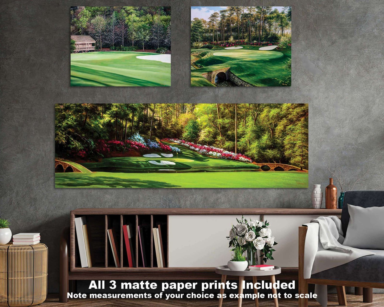 Augusta National Golf Club Amen Corner poster Amen Corner Azalea Hole 13 painting print Masters artwork Golf Pan8 Golden Bell Hole 12 8ANGC1pan5x4s 15