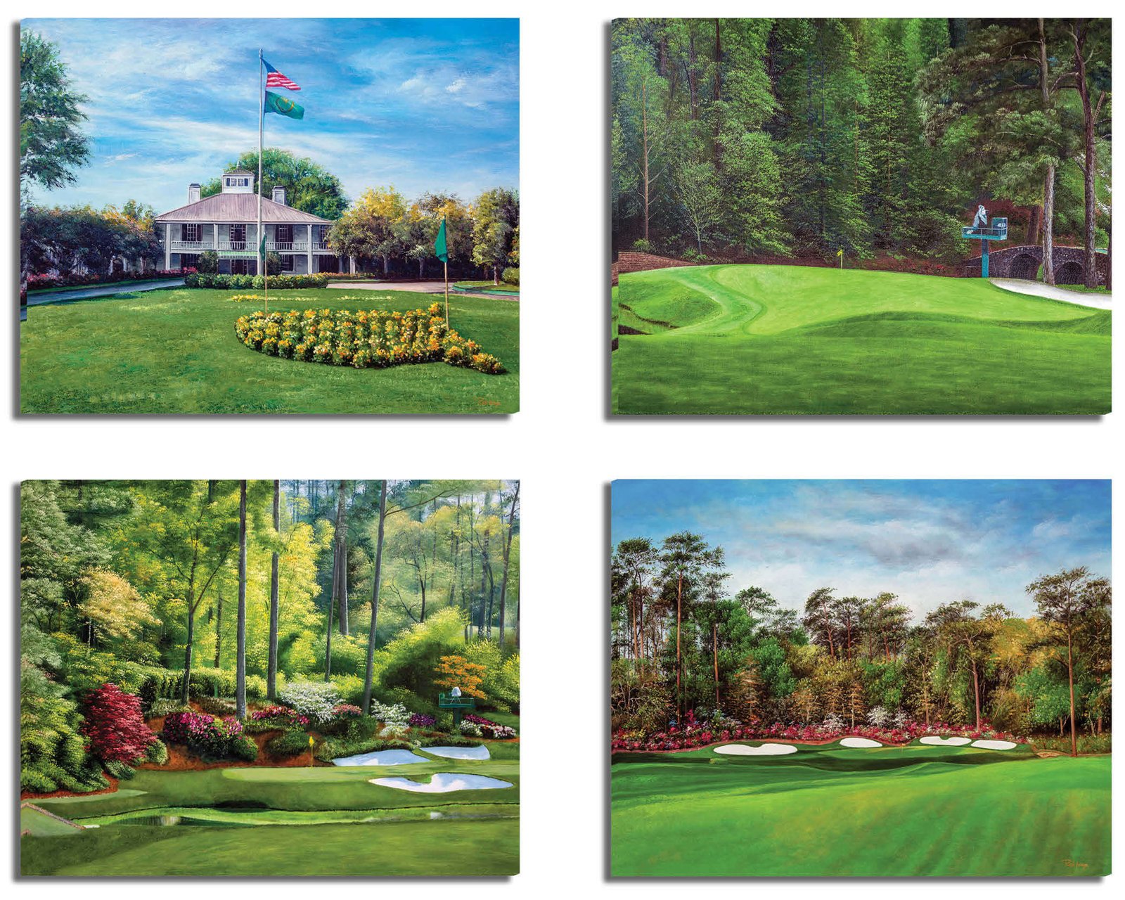 Augusta National Golf Club Amen Corner the Masters of Augusta wall decor Golden Bell Hole 12 wall art Clubhouse Club House art on wall canvas prints 3ANGC4