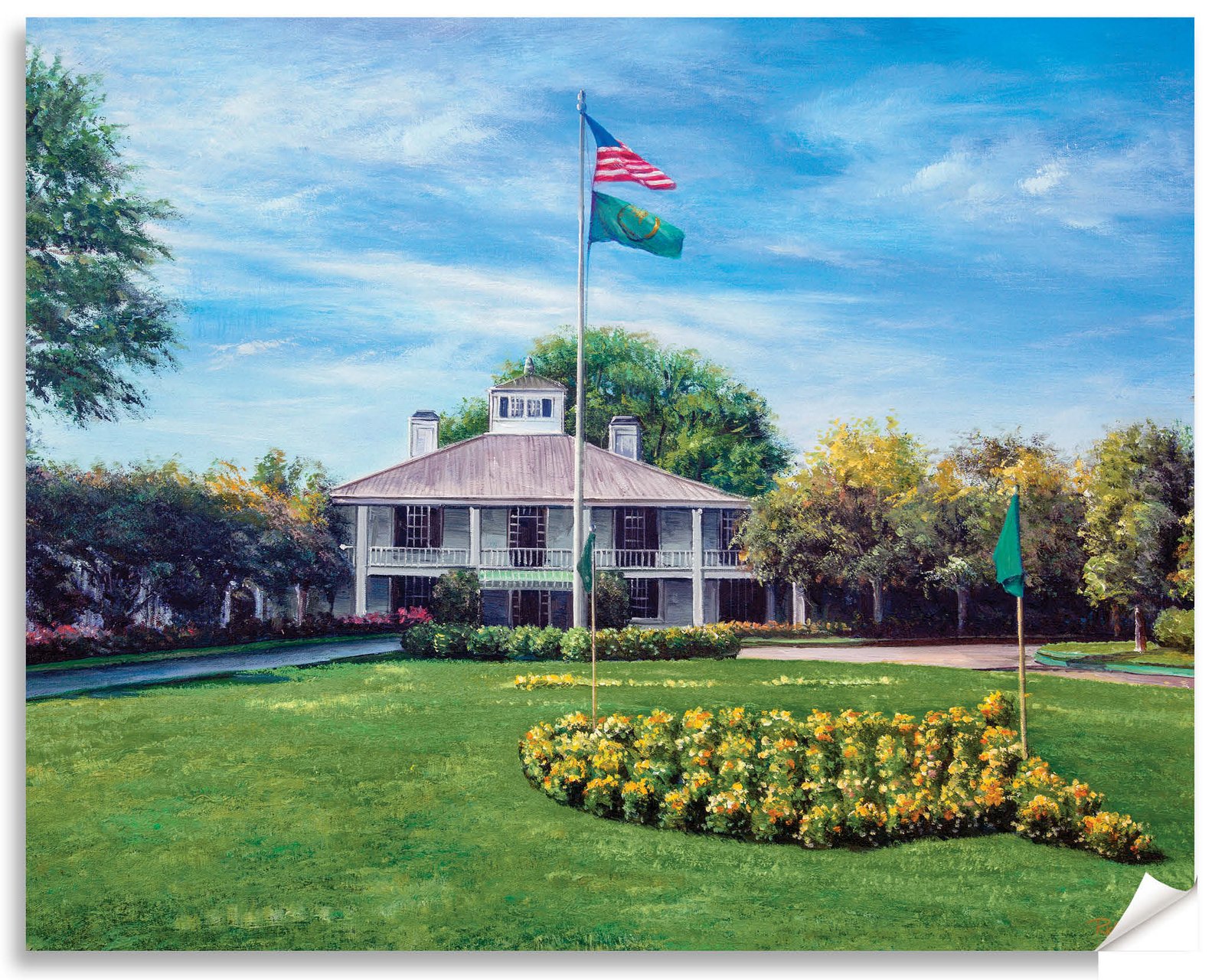 Augusta National Golf Club Amen Corner the Masters of Augusta wall decor Golden Bell Hole 12 wall art Clubhouse Club House art on wall canvas prints 3ANGC4 12