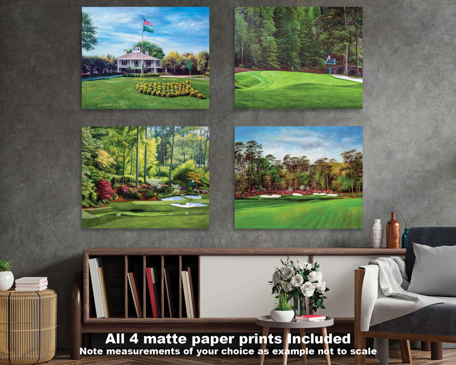 Augusta National Golf Club Amen Corner the Masters of Augusta wall decor Golden Bell Hole 12 wall art Clubhouse Club House art on wall canvas prints 3ANGC4 17