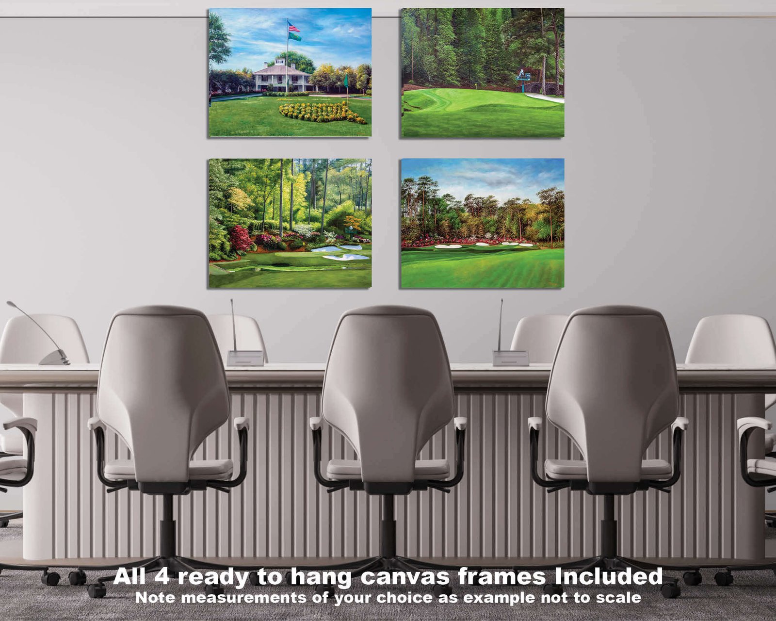 Augusta National Golf Club Amen Corner the Masters of Augusta wall decor Golden Bell Hole 12 wall art Clubhouse Club House art on wall canvas prints 3ANGC4 4