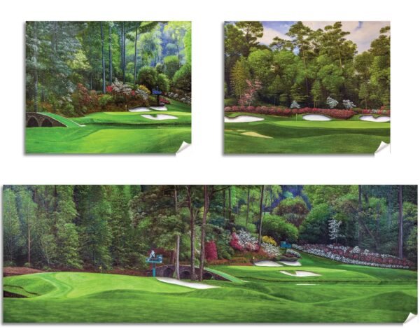 Augusta National Golf Club Azalea Hole 13 Masters poster artwork painting print Amen Corner Golden Bell Hole 12 Golf Pan2 2ANGC1pan5x4s 10