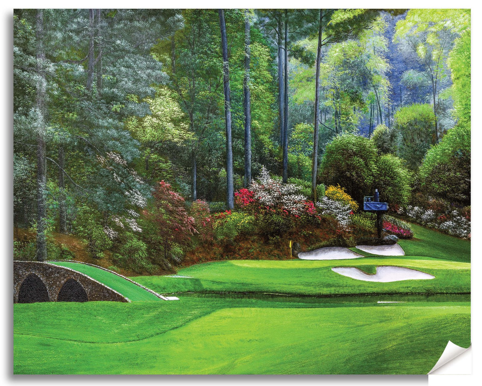 Augusta National Golf Club Azalea Hole 13 Masters poster artwork painting print Amen Corner Golden Bell Hole 12 Golf Pan2 2ANGC1pan5x4s 12