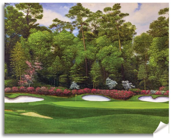 Augusta National Golf Club Azalea Hole 13 Masters poster artwork painting print Amen Corner Golden Bell Hole 12 Golf Pan2 2ANGC1pan5x4s 13
