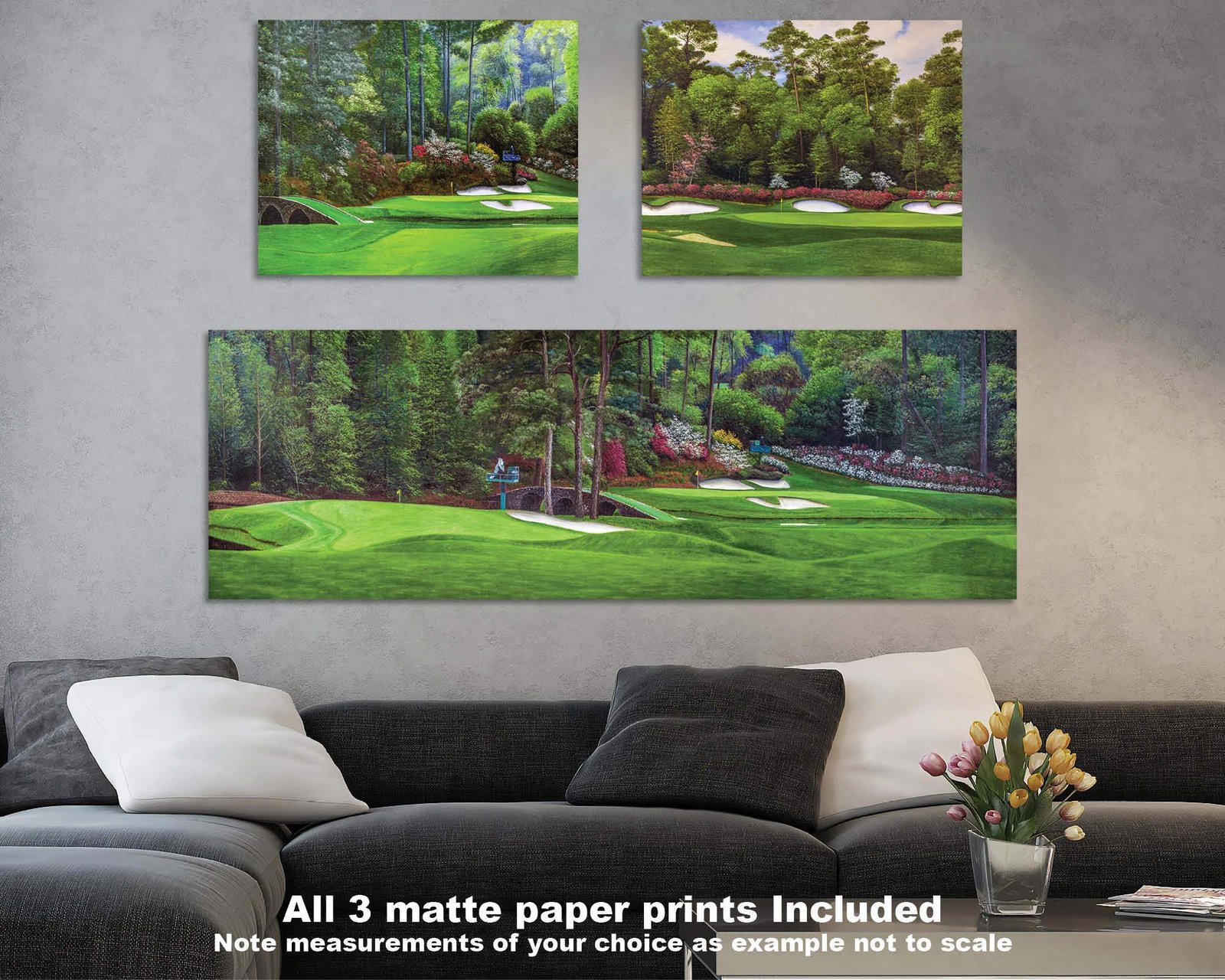 Augusta National Golf Club Azalea Hole 13 Masters poster artwork painting print Amen Corner Golden Bell Hole 12 Golf Pan2 2ANGC1pan5x4s 14