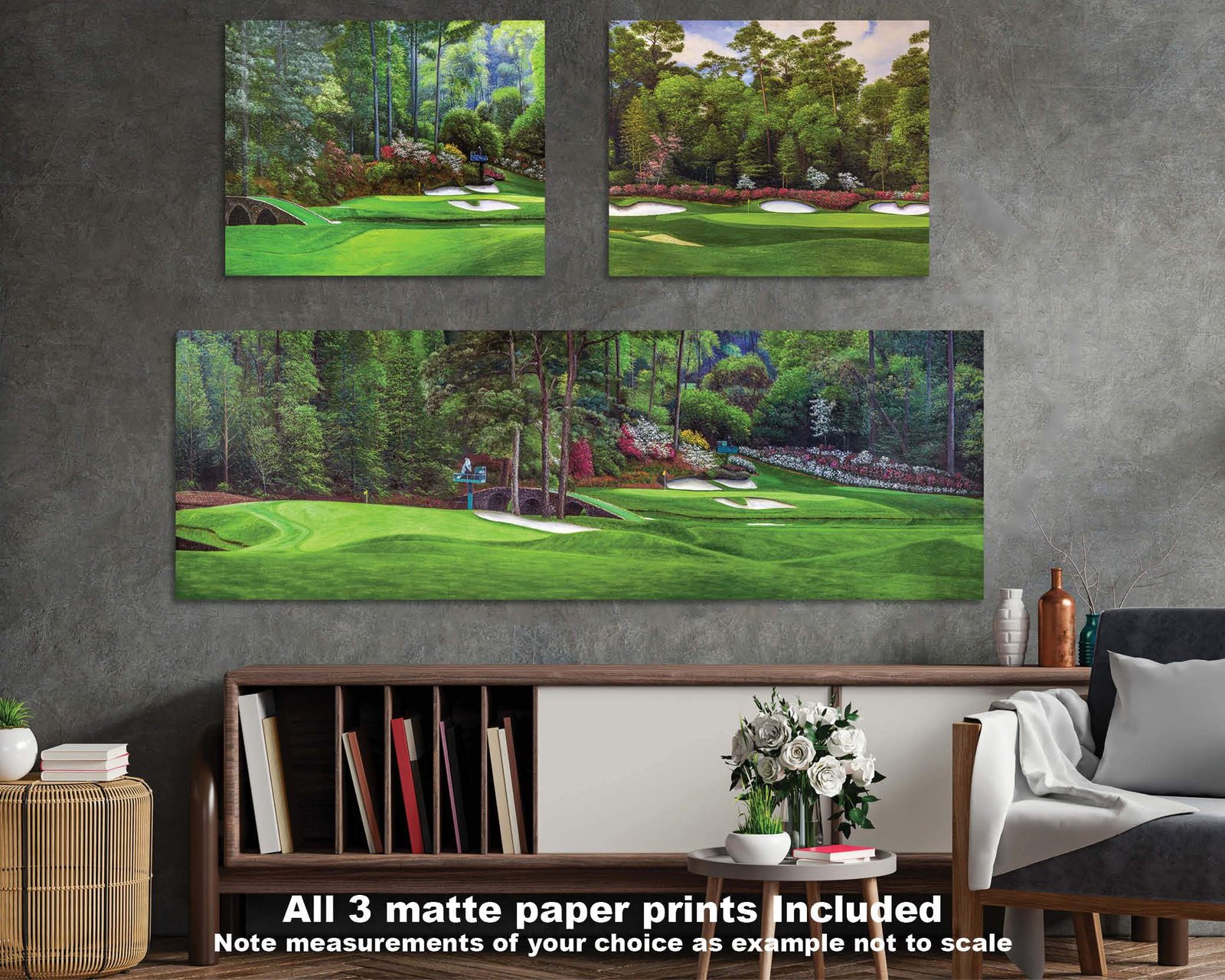 Augusta National Golf Club Azalea Hole 13 Masters poster artwork painting print Amen Corner Golden Bell Hole 12 Golf Pan2 2ANGC1pan5x4s 15