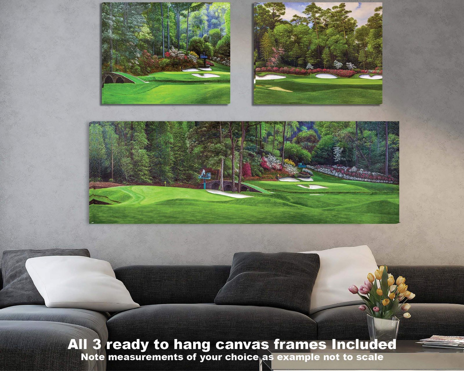 Augusta National Golf Club Azalea Hole 13 Masters poster artwork painting print Amen Corner Golden Bell Hole 12 Golf Pan2 2ANGC1pan5x4s 2