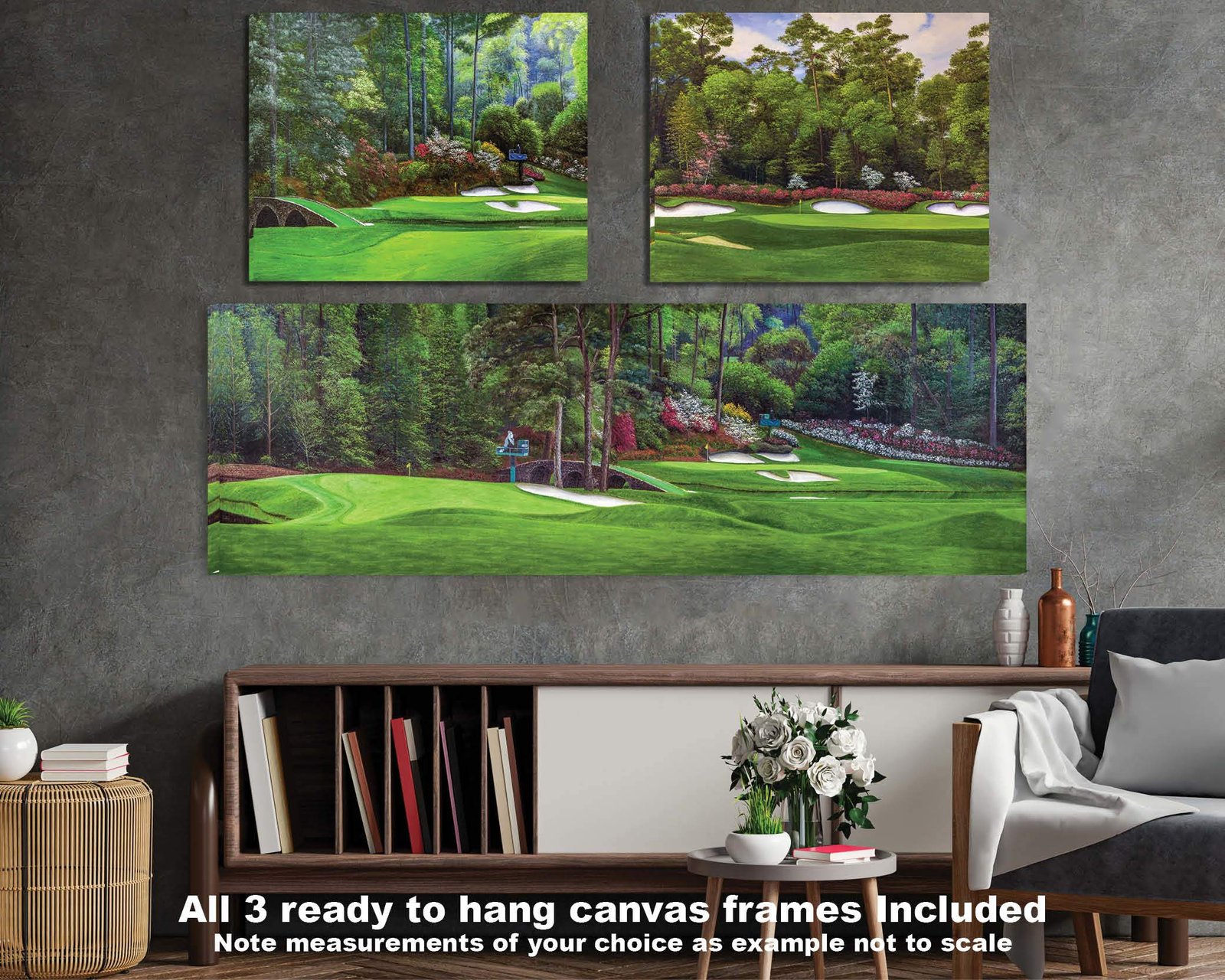 Augusta National Golf Club Azalea Hole 13 Masters poster artwork painting print Amen Corner Golden Bell Hole 12 Golf Pan2 2ANGC1pan5x4s 3