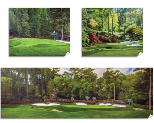 Augusta National Golf Club Azalea Hole 13 painting print Golf Pan10 pic Golden Bell Hole 12 White Dogwood Hole 11 poster artwork 10ANGC1pan5x4s 10