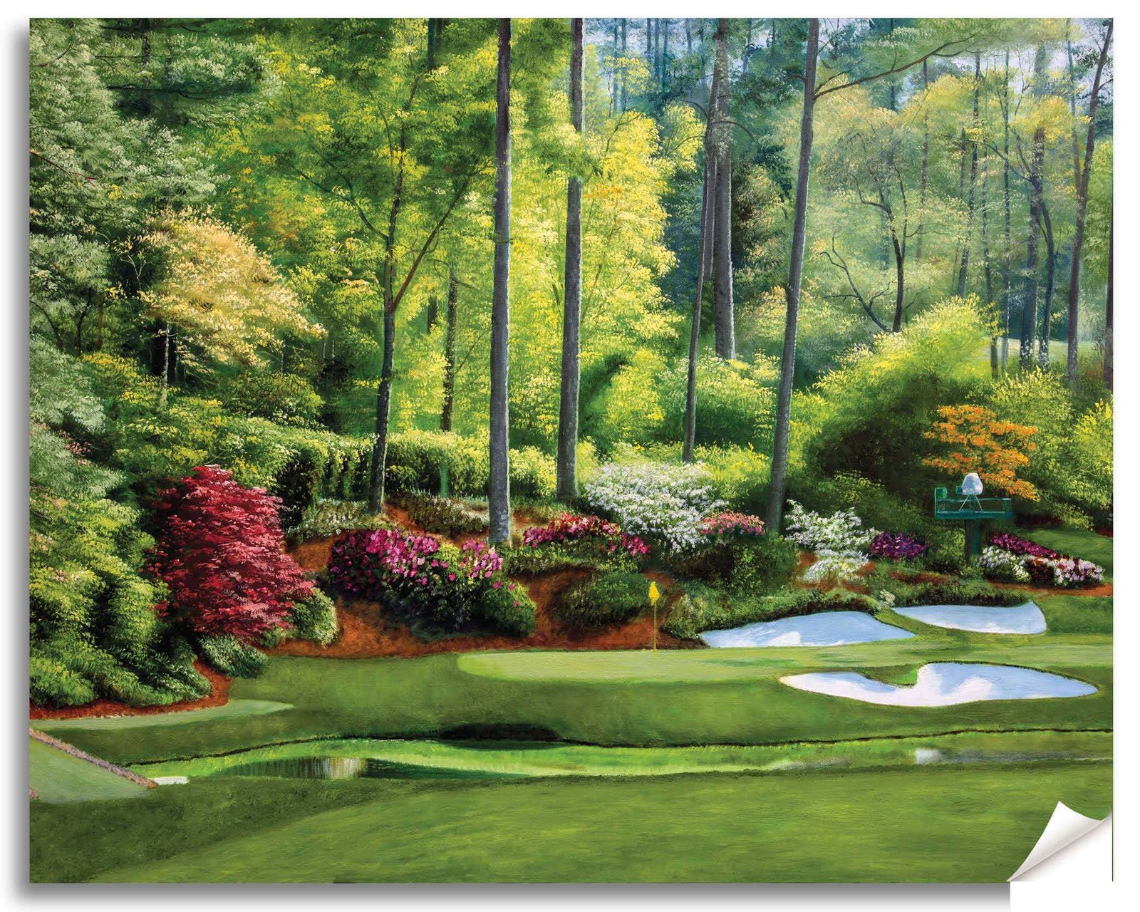 Augusta National Golf Club Azalea Hole 13 painting print Golf Pan10 pic Golden Bell Hole 12 White Dogwood Hole 11 poster artwork 10ANGC1pan5x4s 13