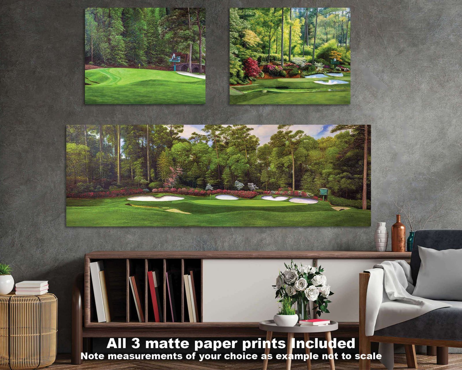 Augusta National Golf Club Azalea Hole 13 painting print Golf Pan10 pic Golden Bell Hole 12 White Dogwood Hole 11 poster artwork 10ANGC1pan5x4s 15