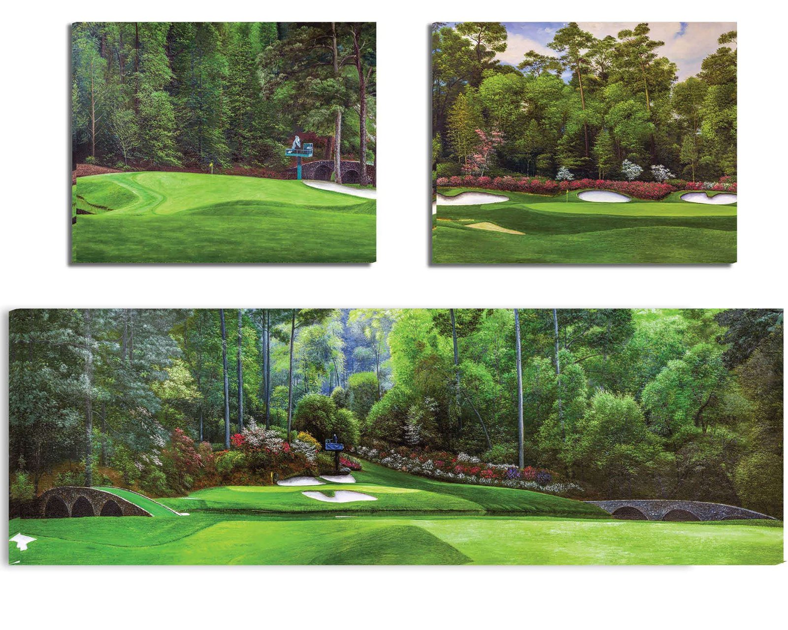 Augusta National Golf Club Azalea Hole 13 poster Azalea Hole 13 Amen Corner painting print artwork Golden Bell Hole 12 pic Golf Pan7 Amen Corner 7ANGC1pan5x4s