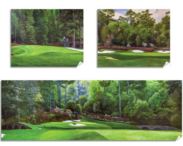 Augusta National Golf Club Azalea Hole 13 poster Azalea Hole 13 Amen Corner painting print artwork Golden Bell Hole 12 pic Golf Pan7 Amen Corner 7ANGC1pan5x4s 10